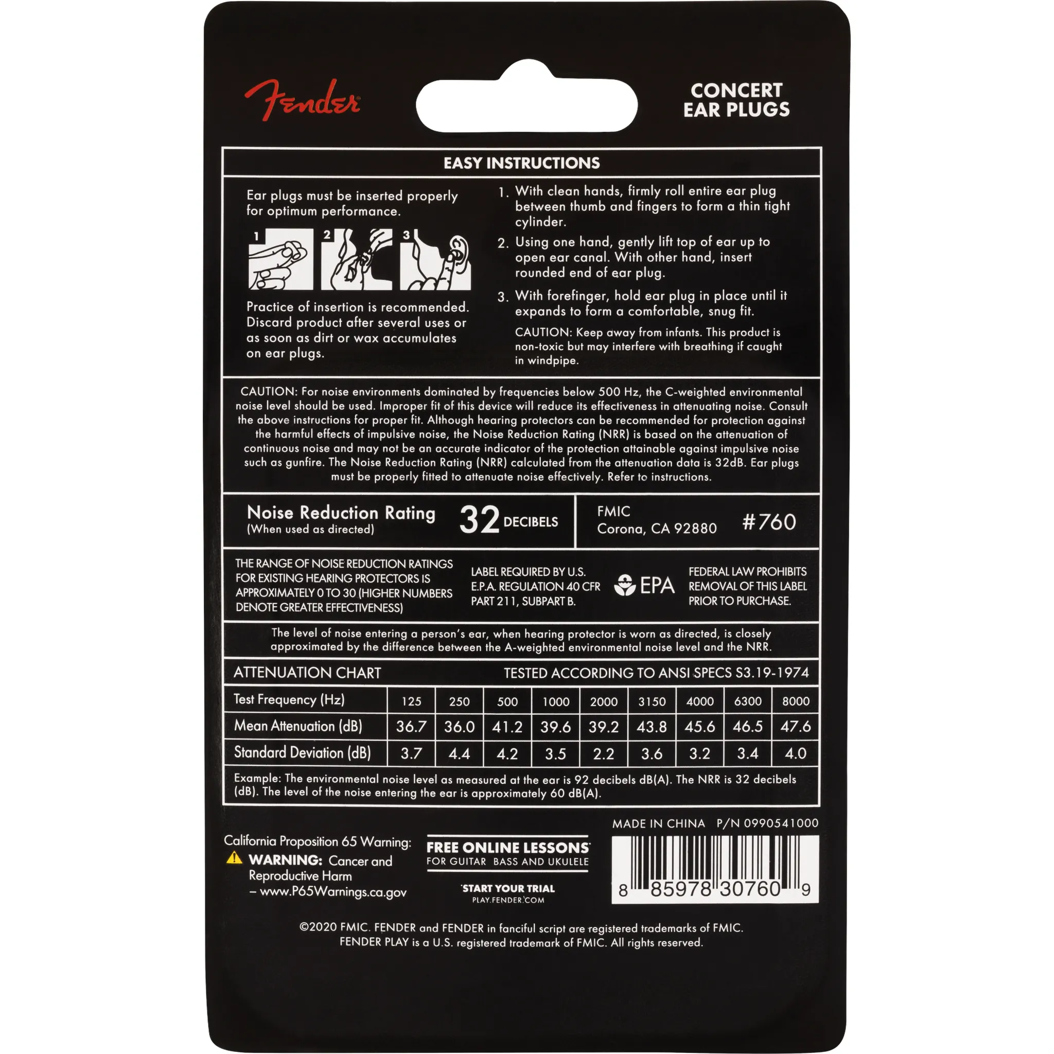 Fender Concert Ear Plugs 10 Pairs Daphne Blue - Image 2