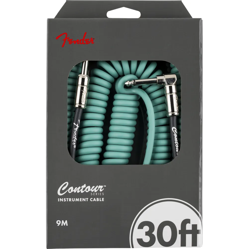 Fender Contour 30 Coiled Guitar Cable | Sherwood Green