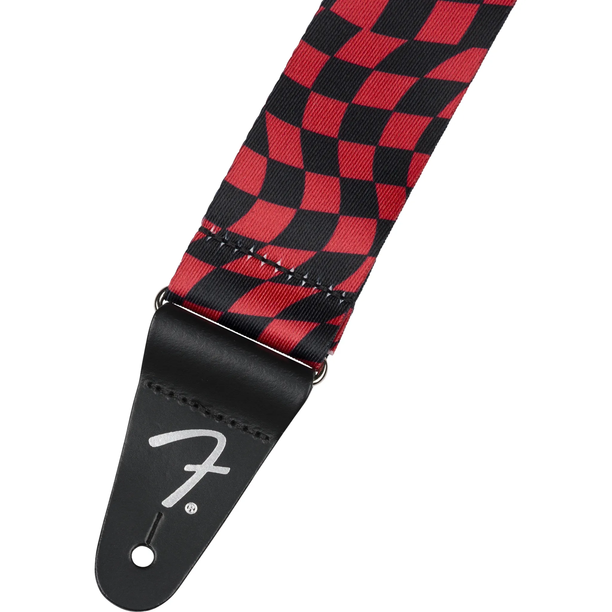 Fender Wavy Checkerboard Polyester Strap Red - Image 2