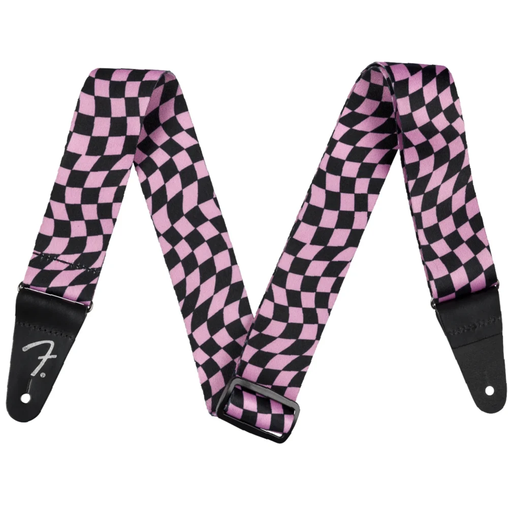 Fender Wavy Checkerboard Polyester Strap Pink
