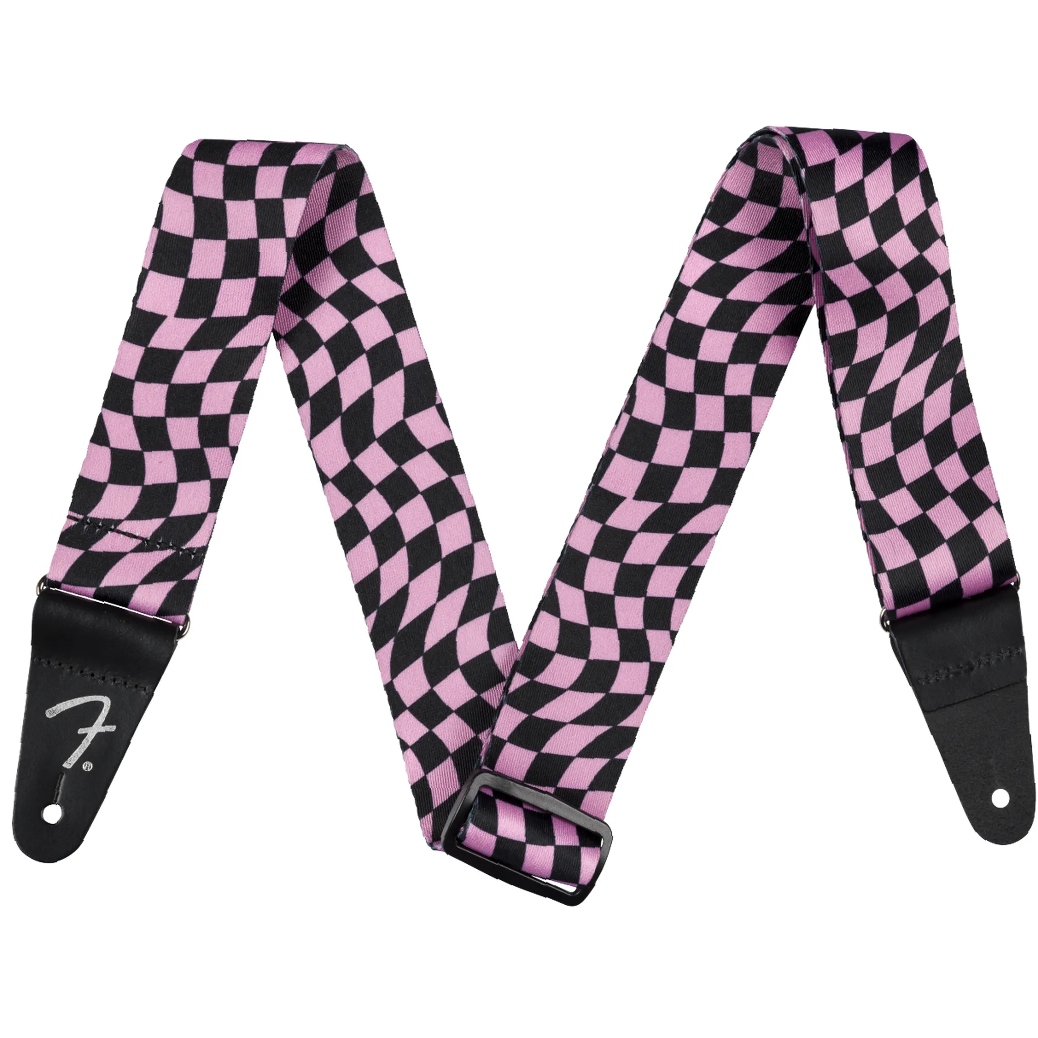 Fender Wavy Checkerboard Polyester Strap Pink