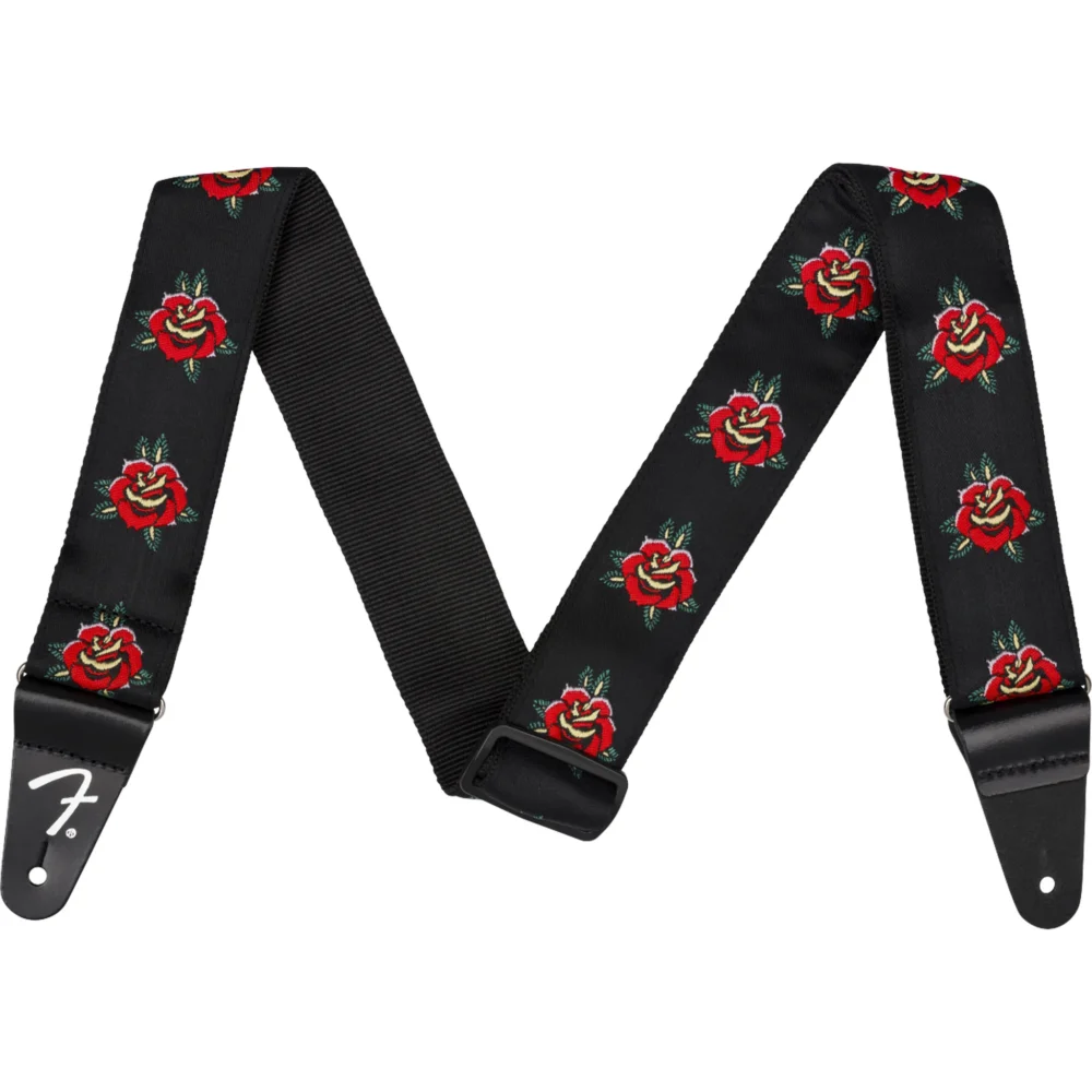 Fender 2 Inch Rose Guitar Strap Red Jacquard