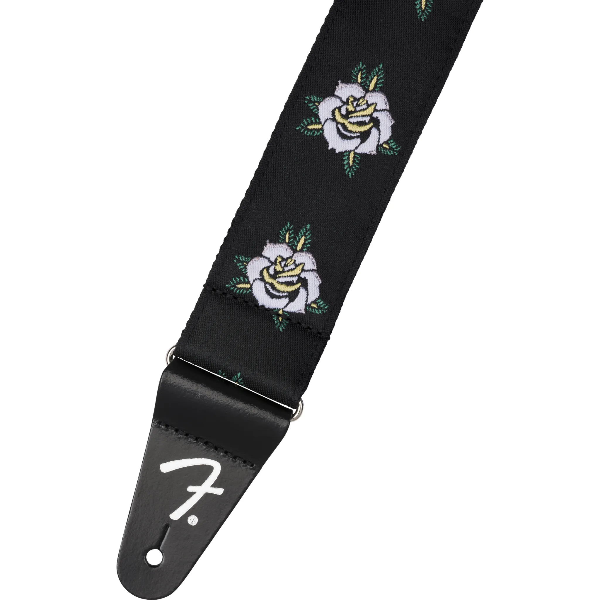 Fender 2 Inch Rose Guitar Strap White Jacquard - Image 2