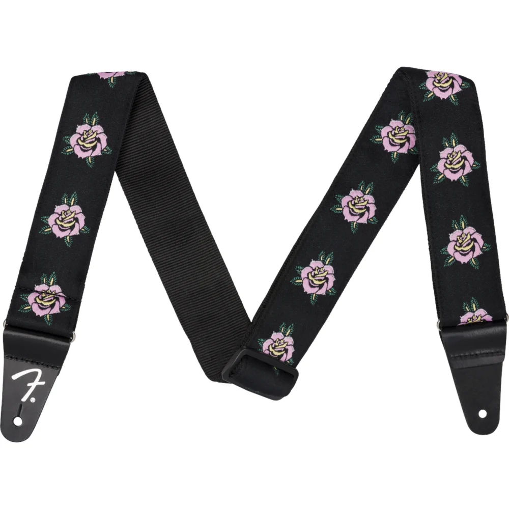 Fender 2 Inch Rose Guitar Strap Pink Jacquard