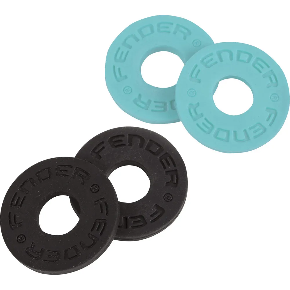 Fender Strap Blocks 4-Pack | Black and Daphne Blue