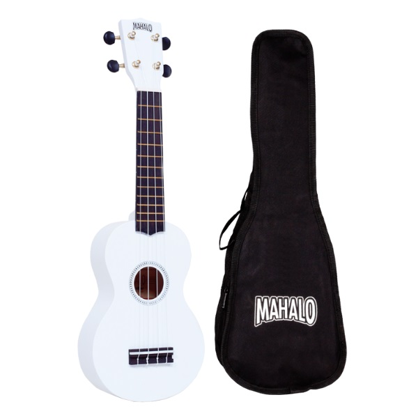 Mahalo MR1 Soprano Ukulele White With Gig Bag Bashs Music
