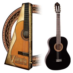 Valencia 4/4 Full Size Classical Nylon Guitar Black