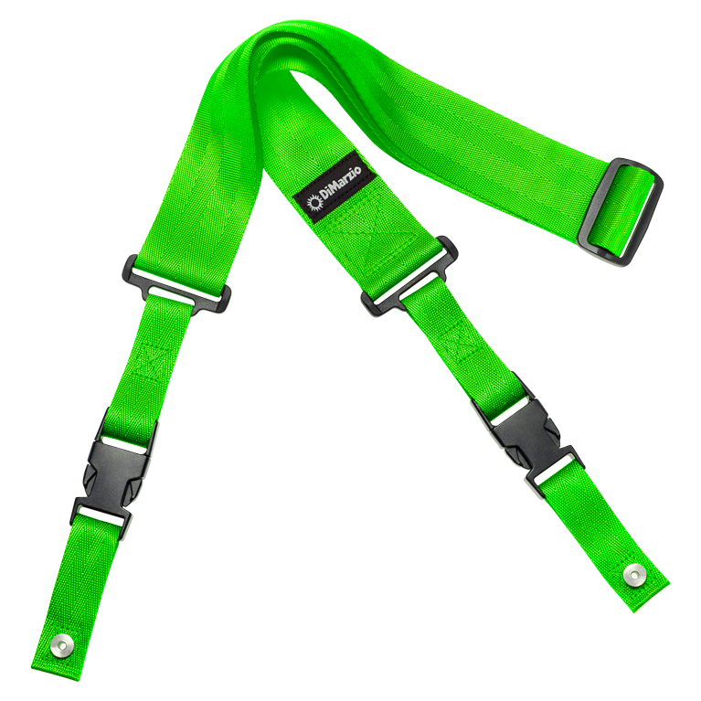 DiMarzio DD2200 2 Inch Guitar Strap with Clip Lock Neon Green