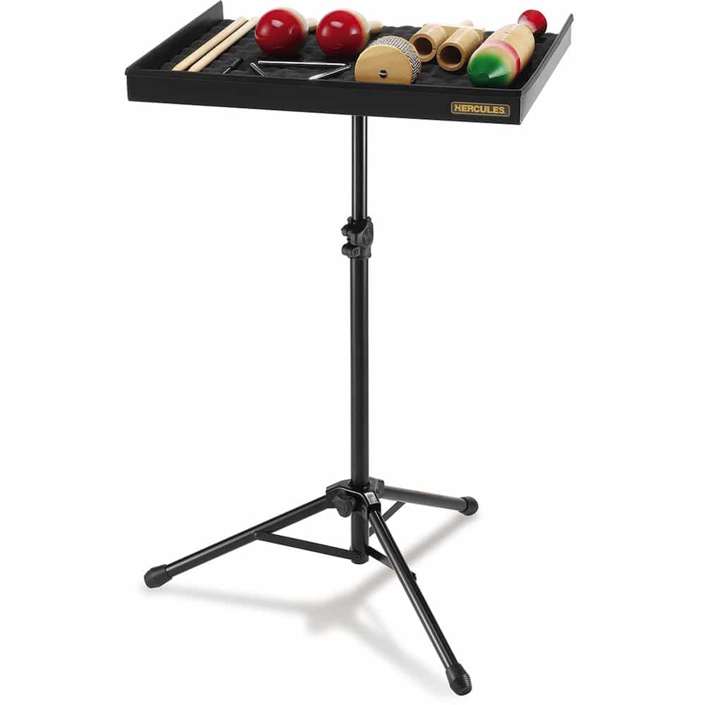 Hercules DS800B Percussion Table Stand - Adjustable Height 27-48", 55 Lb Capacity, Folding For Portability