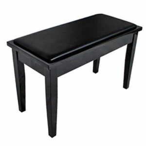 Xtreme KTW11 Wooden Piano Stool Bench with Storage Compartment Polished Ebony