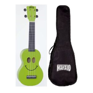 Mahalo U60SMGN Soprano Ukulele Green Smiley Face Design