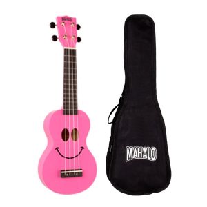 Mahalo U60SMPK Soprano Ukulele Pink Smiley Face Design