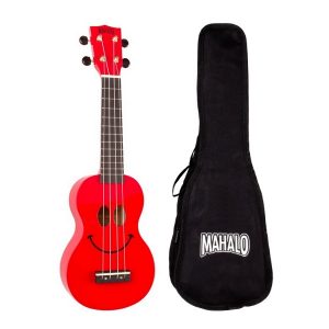Mahalo U60SMRD Soprano Ukulele Red Smiley Face Design