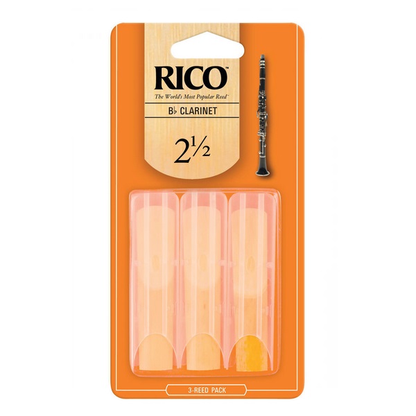 Rico Clarinet Reeds B Flat Size 2.5 - 3 Pack