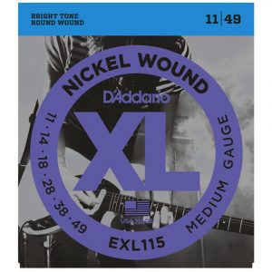 Daddario EXL115 Nickel Wound Medium/Blues-Jazz Rock 11-49 Electric Guitar Strings