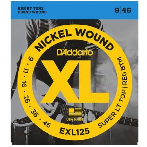 Daddario EXL125 Nickel Wound Super Light Top/ Regular Bottom 9-46 Electric Guitar Strings