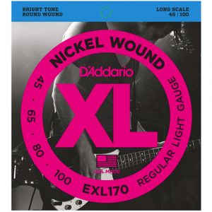 Daddario EXL170 Nickel Wound Bass Light 45-100 Long Scale Electric Bass Strings