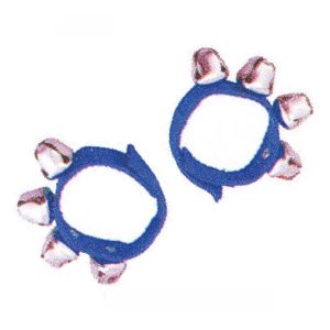 MP Pair of 4 Bells Attached to a Poly Velcro Strap Blue
