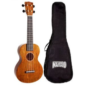 Mahalo Hano Series Concert Natural Ukulele Wide Neck with Carry Bag