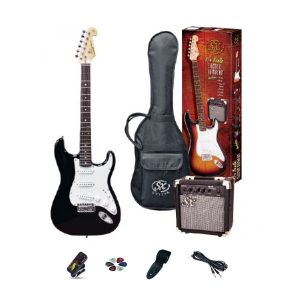 SX 3/4 Electric Guitar and Amp Pack Black