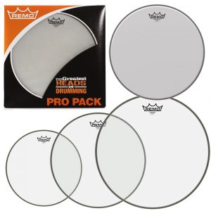 Remo Pro Pack Emperor Clear Fusion 10, 12, 14 with Ambassador Coated 14 Snare