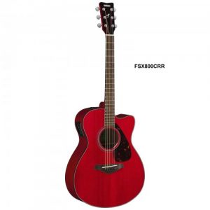 Yamaha FSX800C Ruby Red Guitar with Cutaway Body Electric System
