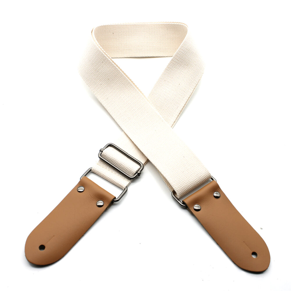 DSL Straps 2 Inch Cotton Guitar Strap Beige - Made in Australia