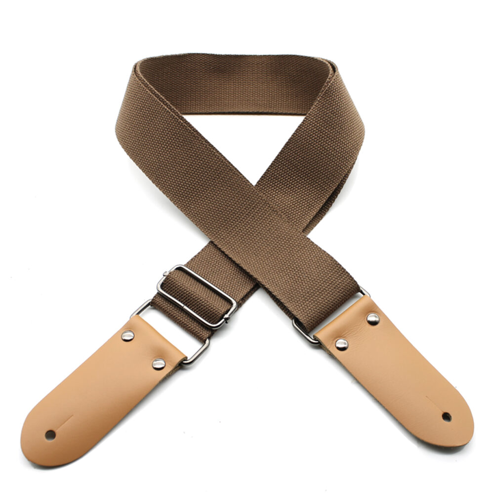 DSL Straps 2 Inch Cotton Guitar Strap Brown - Made in Australia