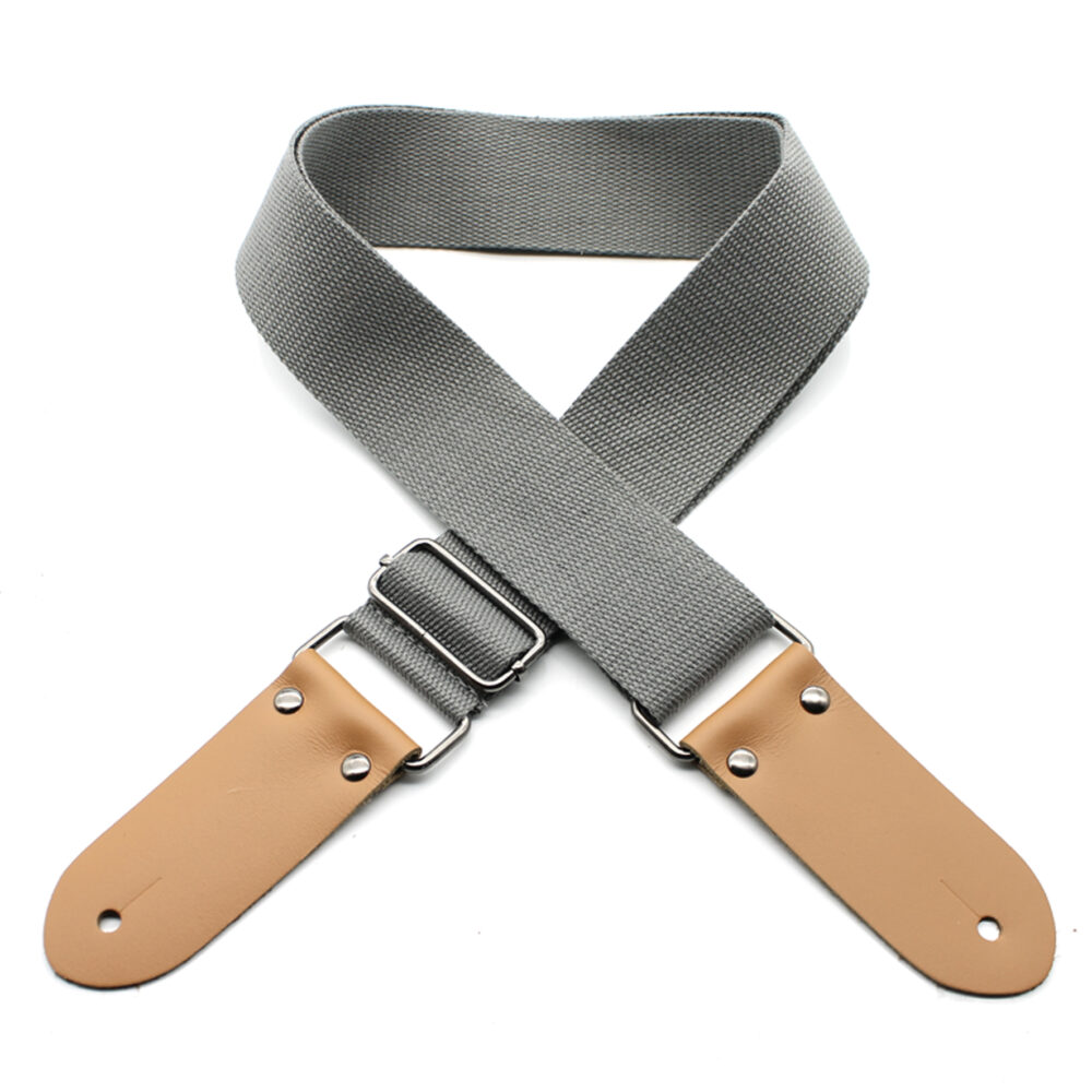 DSL Straps 2 Inch Cotton Guitar Strap Grey - Made in Australia