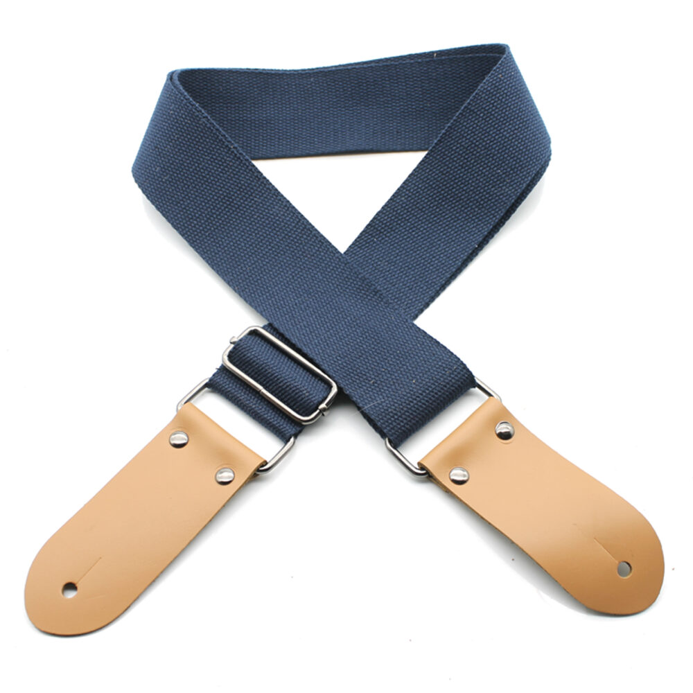 DSL Straps 2 Inch Cotton Guitar Strap Navy - Made in Australia