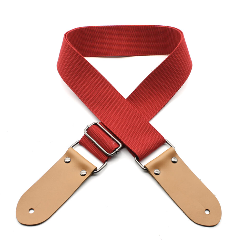 DSL Straps 2 Inch Cotton Guitar Strap Red - Made in Australia