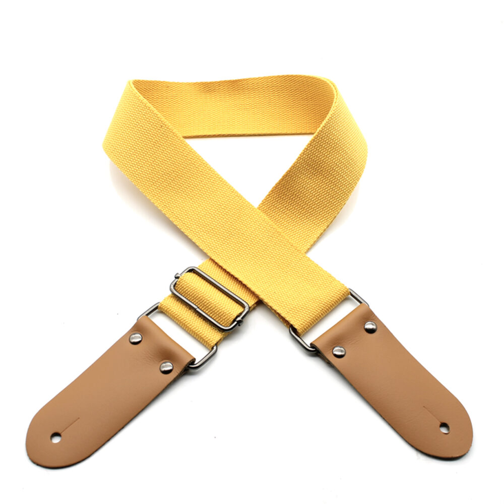 DSL Straps 2 Inch Cotton Guitar Strap Yellow - Made in Australia