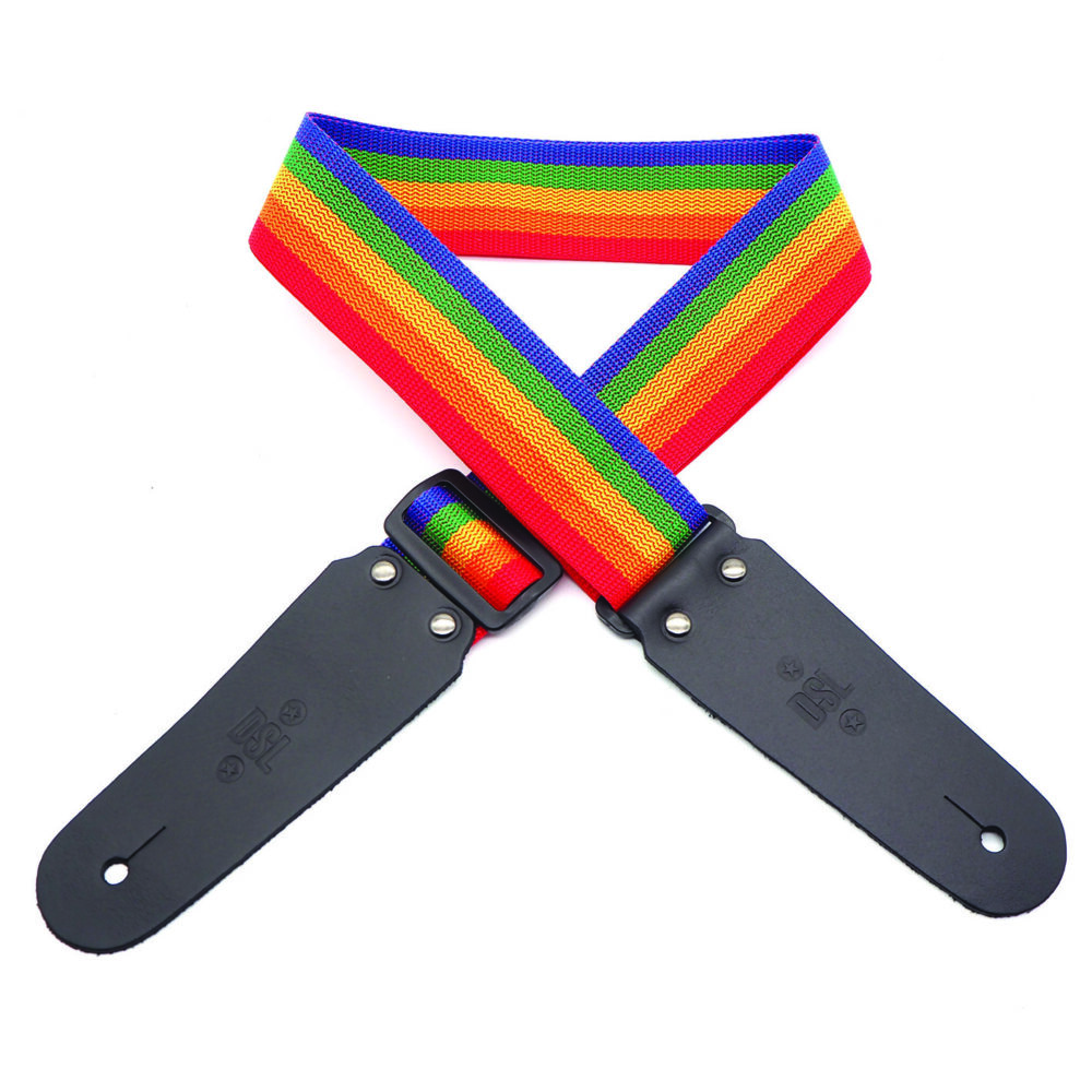 DSL Straps 2 Inch Polypropylene Guitar Strap Rainbow - Made in Australia