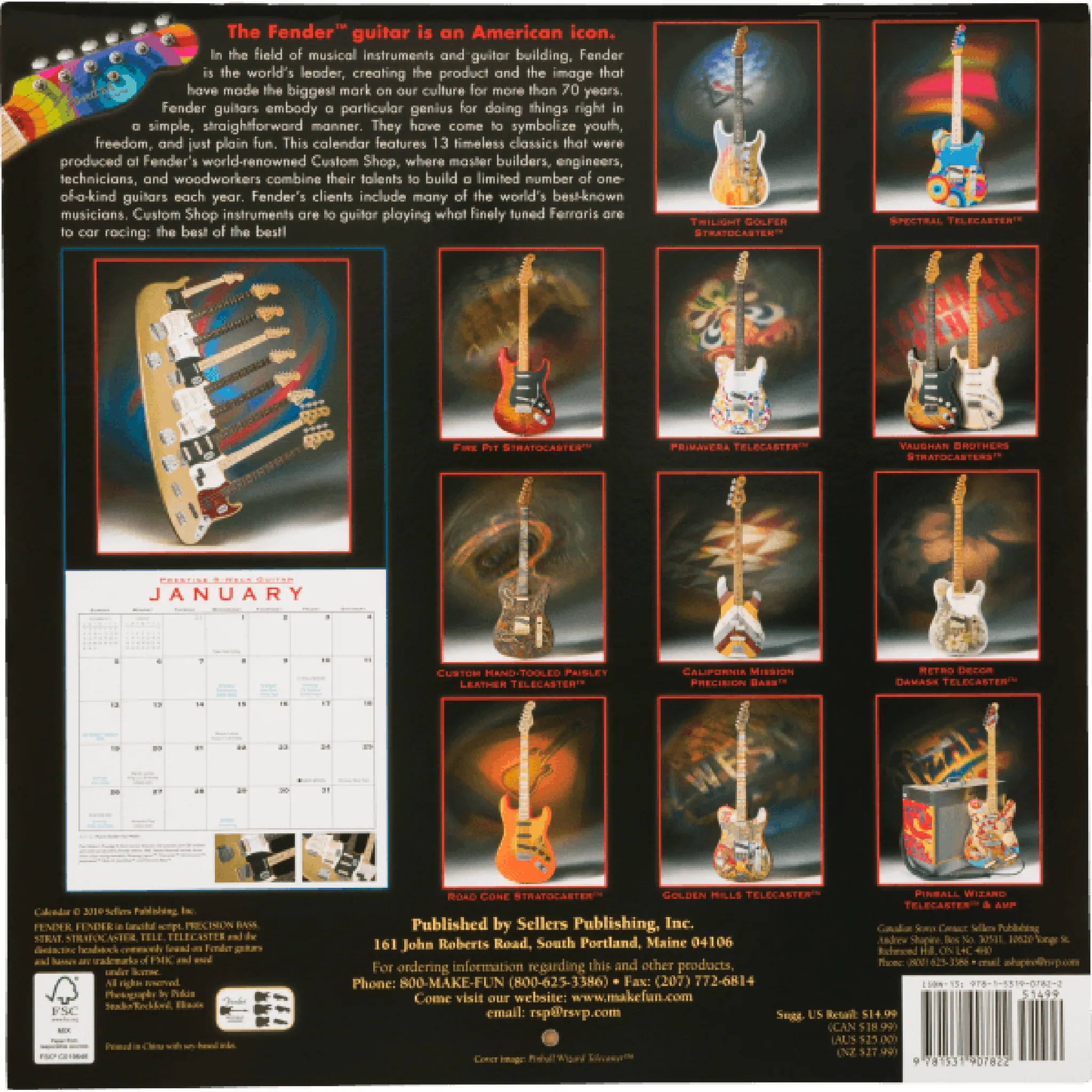 Fender 2020 Custom Shop Calendar - Image 3