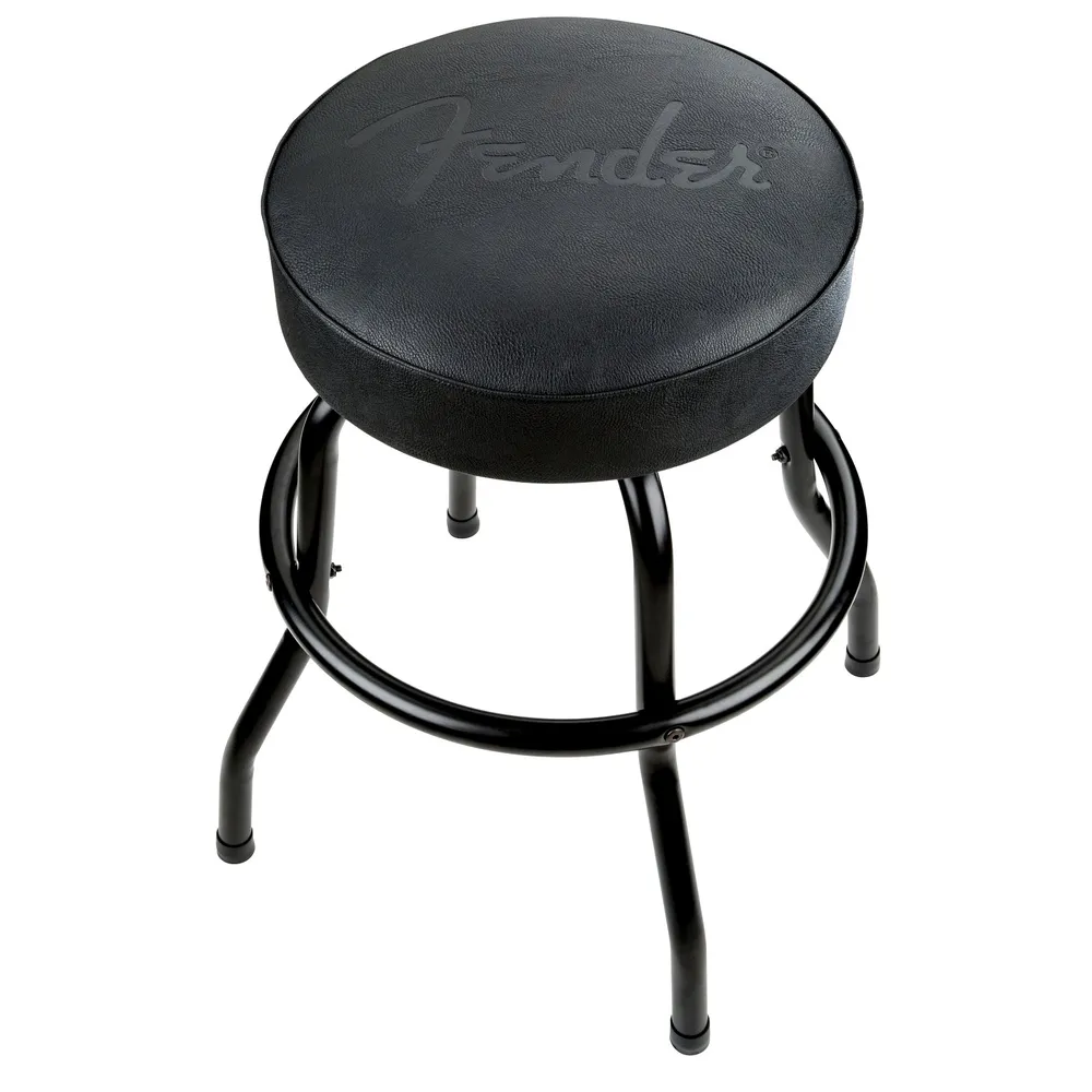 Fender Embossed Black Logo Barstool Black 24 Inch