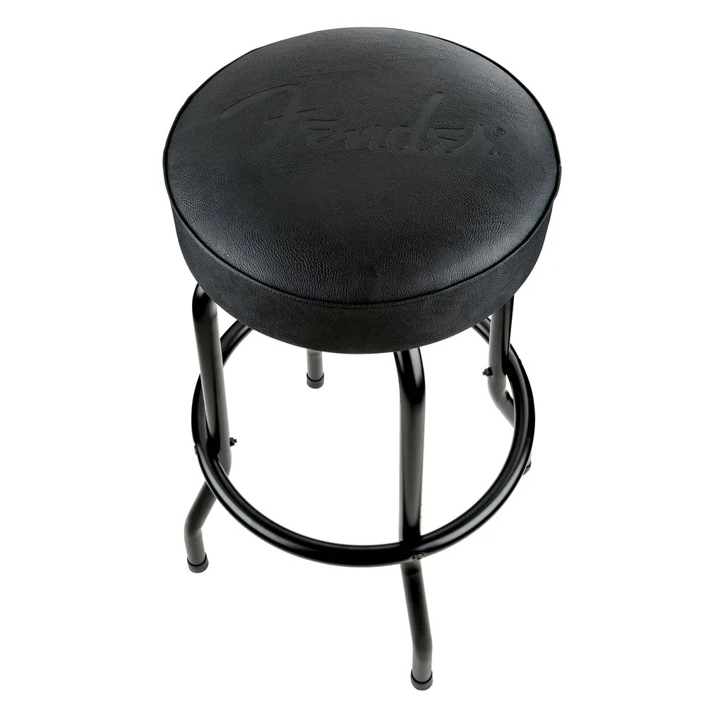 Fender Embossed Black Logo Barstool Black 30 Inch