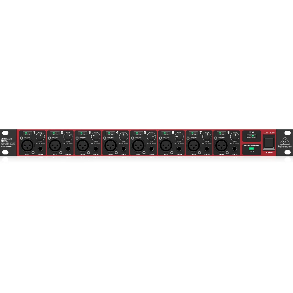 Behringer Ultragain Digital ADA8200 Audio Interface with Midas Mic Preamplifiers