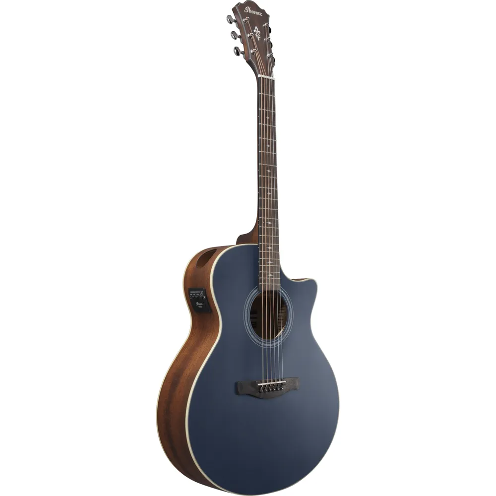 Ibanez AE100DBF Electro Acoustic Guitar Dark Tide Blue Flat - Image 3