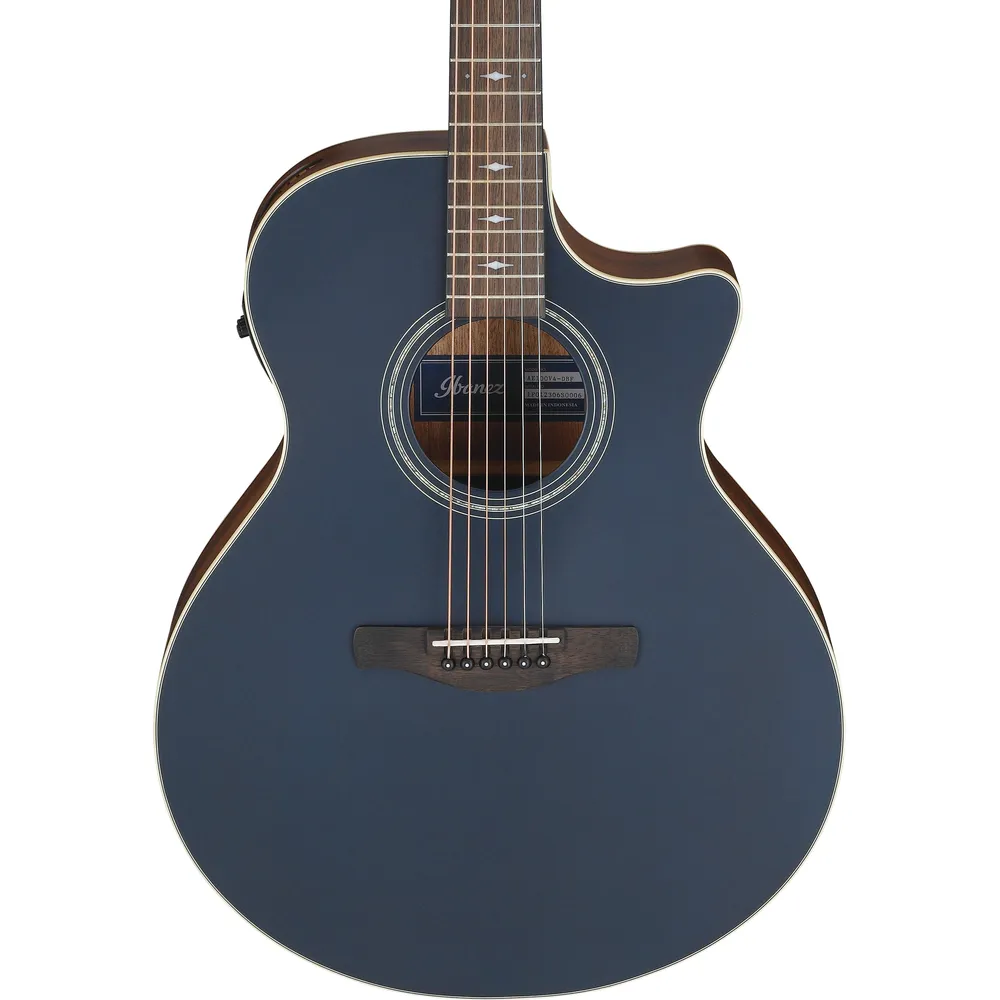 Ibanez AE100DBF Electro Acoustic Guitar Dark Tide Blue Flat - Image 4