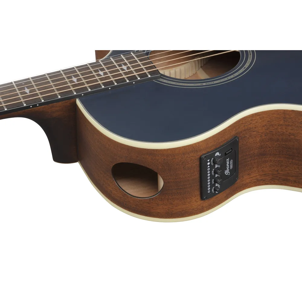 Ibanez AE100DBF Electro Acoustic Guitar Dark Tide Blue Flat - Image 5