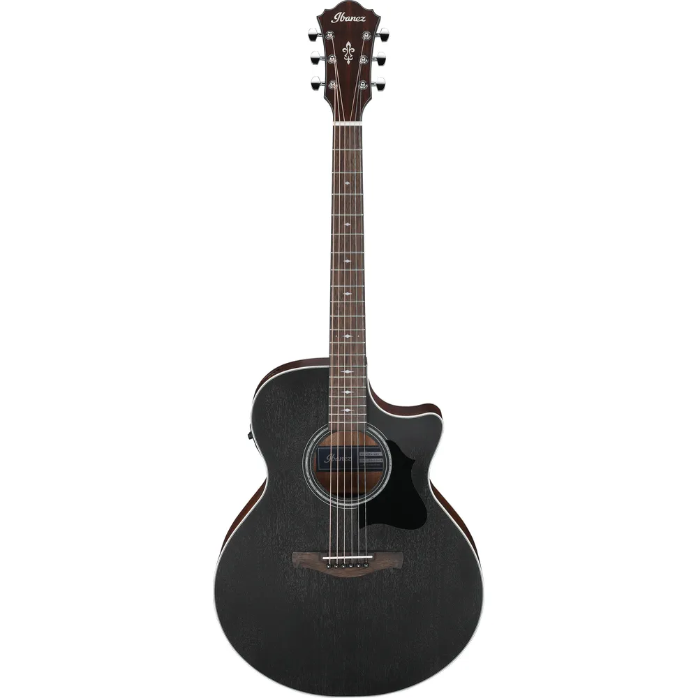 Ibanez AE140WKH Electro Acoustic Guitar Weathered Black Open Pore Top