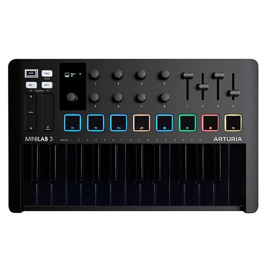 Arturia MiniLab Mk3 25-Key Universal MIDI Controller - Deep Black