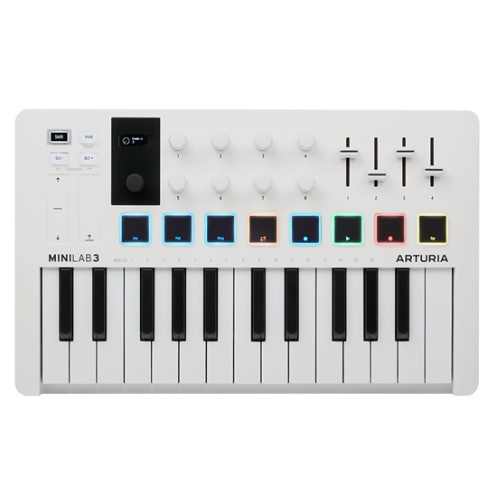 Arturia MiniLab Mk3 25-Key Universal MIDI Controller - White