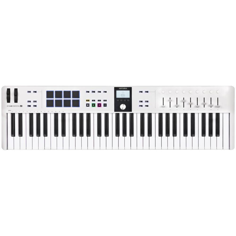 Arturia KeyLab Essential 61 MK3 Universal MIDI Controller Keyboard - White