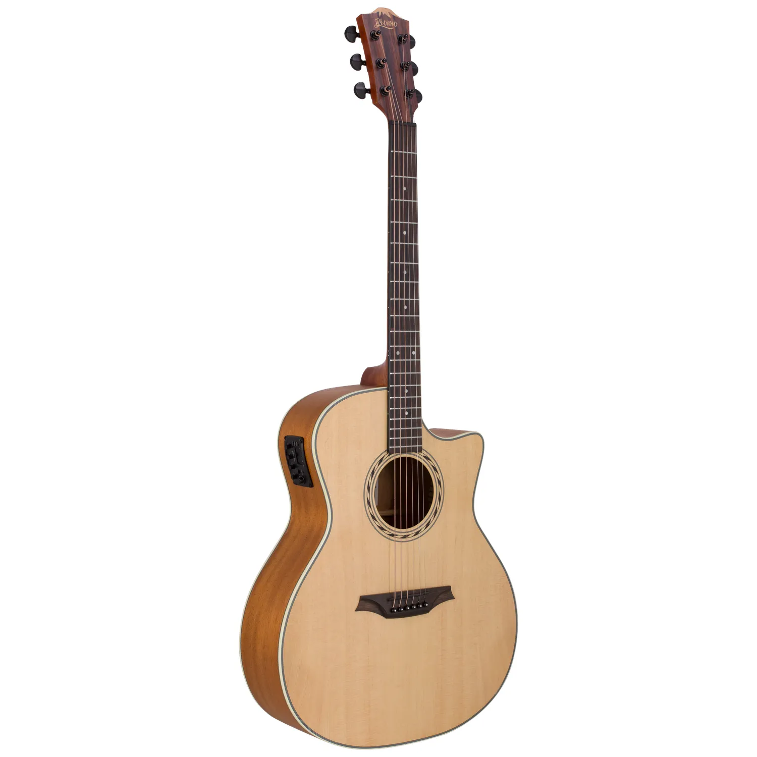 Bromo BAA2CE Grand Auditorium Cutaway Acoustic-Electric Guitar - Image 3