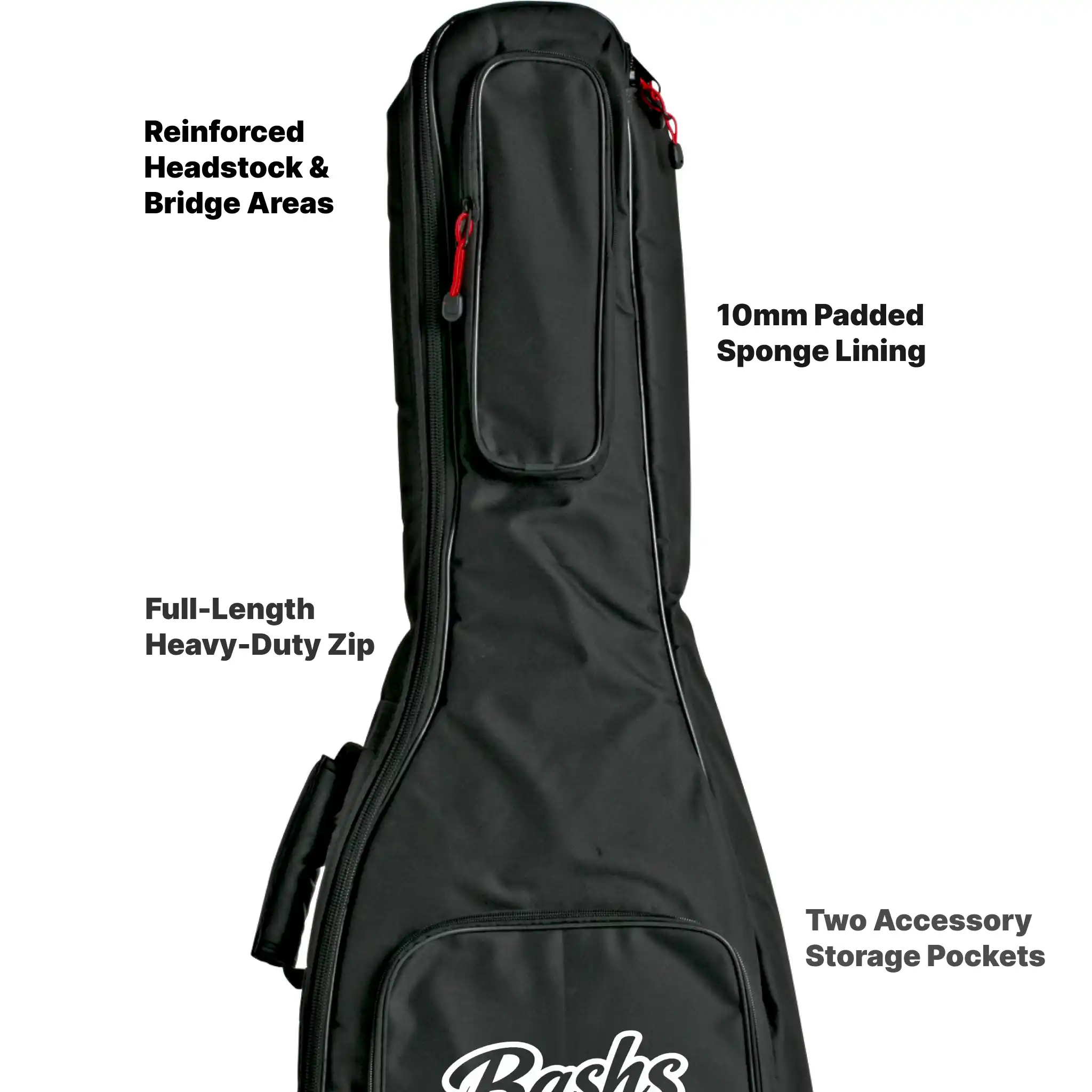 Bashs CE310E Electric Guitar Gig Bag - Black - Image 2
