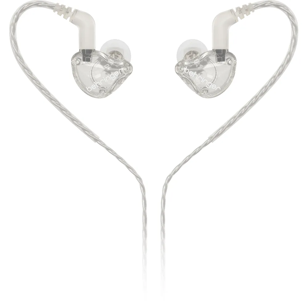 Behringer MO240-CL PRO Dual-Driver Studio-Grade In-Ear Monitoring Earphones | Clear