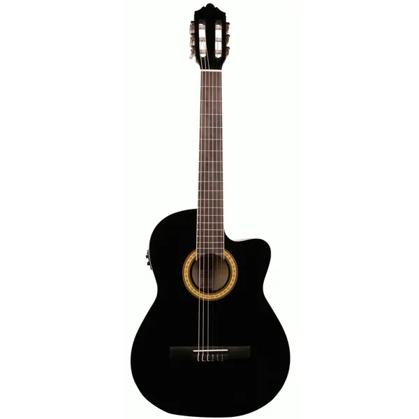 Ashton CG44CEQ Classical Nylon Guitar with Cutaway and EQ | Black
