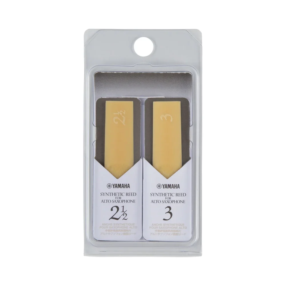 Yamaha Synthetic Reed for Alto Saxophone, two-pack containing strength 2½ and strength 3 reeds in blister packaging