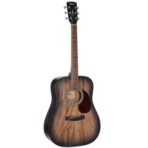 Cort Earth60M Acoustic Dreadnought Solid Top Guitar | Open Pore Trans Black Burst